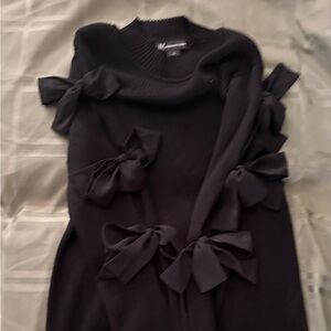 INC  XL black sweater with bows on sleeve